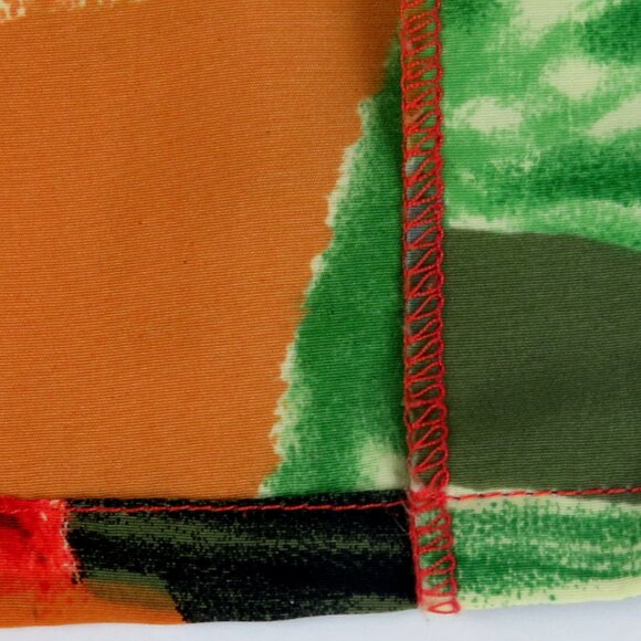 Exclusive by Whispers Shirt Size Med Floral Abstract Short Sleeve Shoulder Pads - Picture 6 of 7